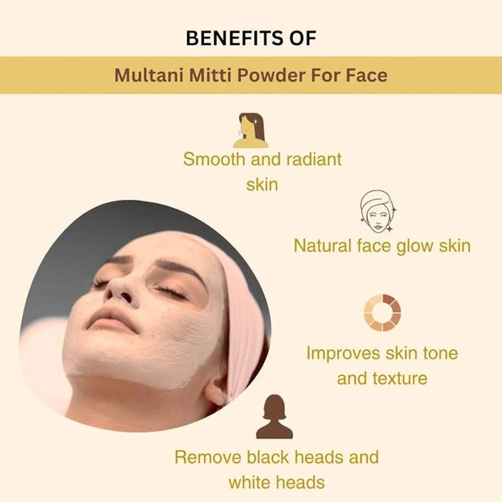 Multani Mitti Powder for Skin – Natural Fuller’s Earth Clay for Clear, Radiant Skin