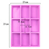 9 Cavity Rectangle Silicone Mold (Light) appox 120-140gm