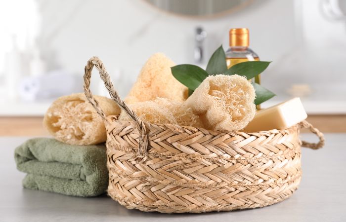 LEEF NATURAL Loofah for Body wash organic skin scrubber