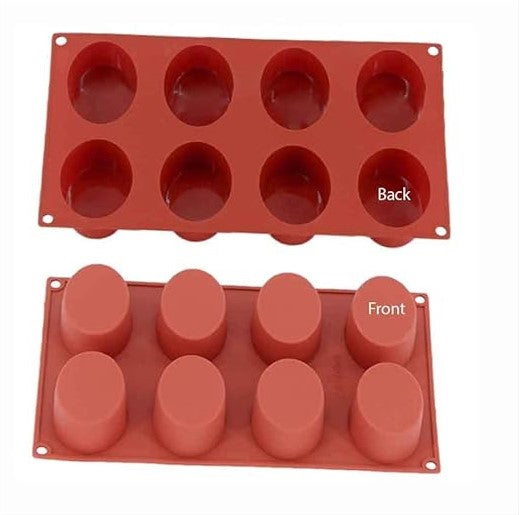 8-Cavity Non-Stick Silicone Cupcake Baking Mold for DIY Cakes, Chocolates, and Biscuits
