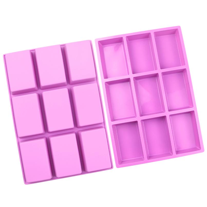 9 Cavity Rectangle Silicone Mold (Light) appox 120-140gm