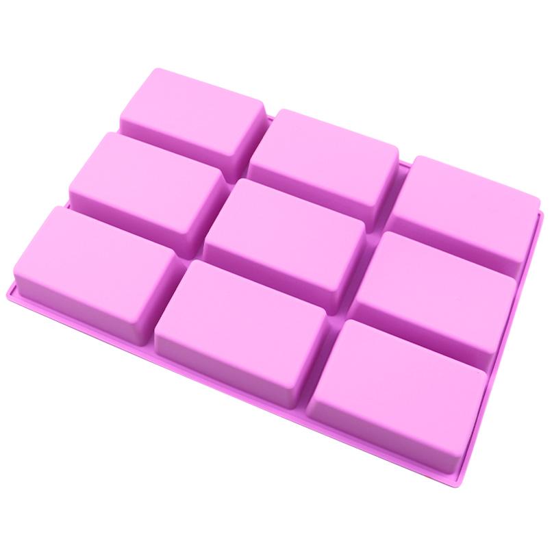 9 Cavity Rectangle Silicone Mold (Light) appox 120-140gm