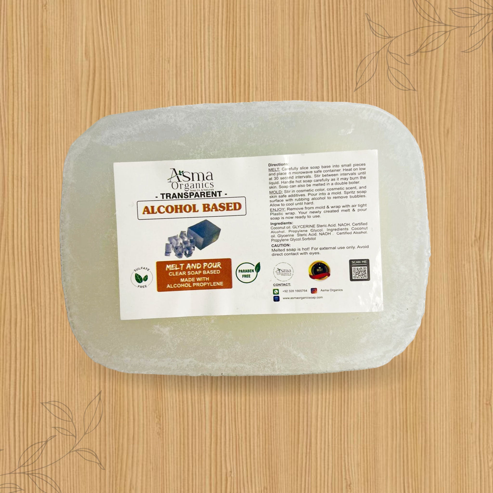 TRANSPARENT Alcohol Based soap base |GLYCERINE SOAP BASE