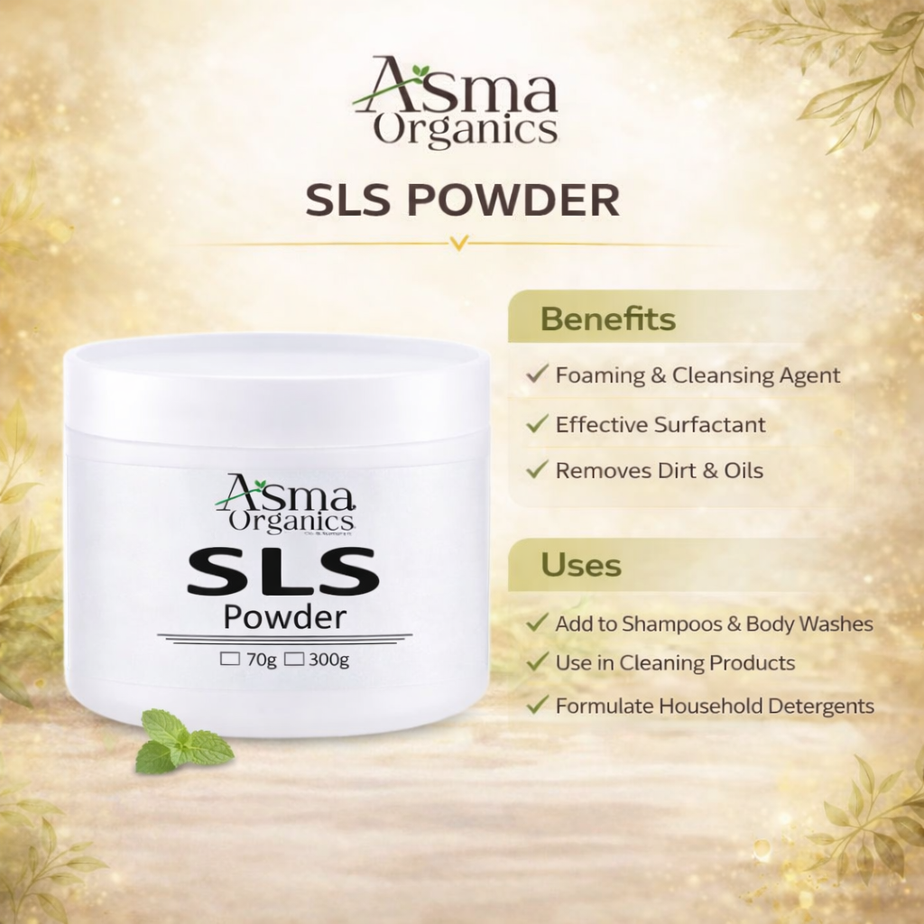 Sls Powder SLS Powder (Sodium Lauryl Sulfate) – AsmaOrganics