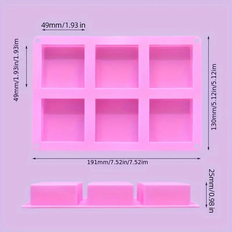 6-Cavity Square Silicone Molds