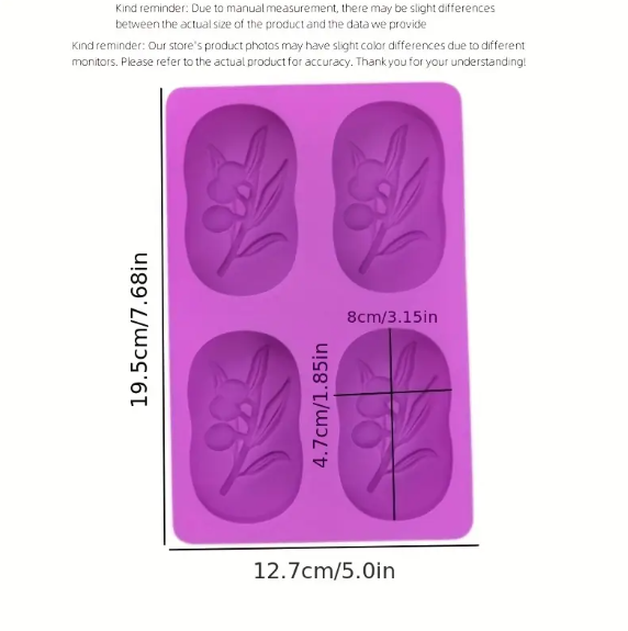 Silicone Mold 4 Muffin/ DIY Tool (Jelly Mold, Cake Mold, Soap Mold, Chocolate Mold)