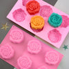 6 DIY Concrete Fondant Cake Molds Rose Candles Soap Mold Silicon
