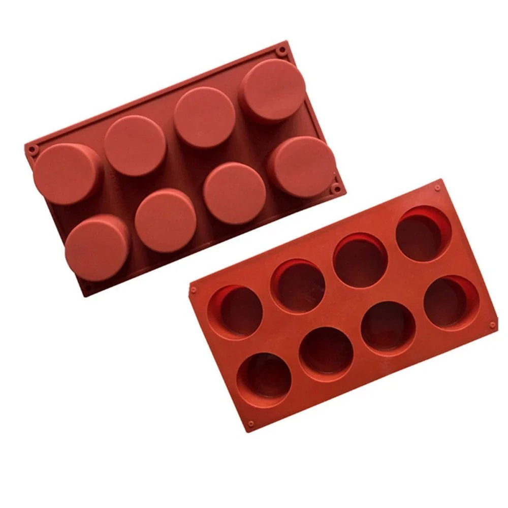 8 Cavity Cylinder Silicon Mold Tray size 11" x 6.8"